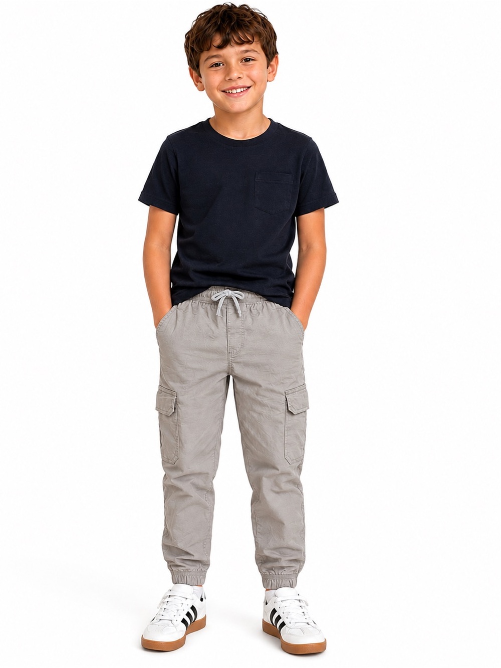 Carter’s Boys Ripstop Cargo Jogger Pants Light Gray Size 8
